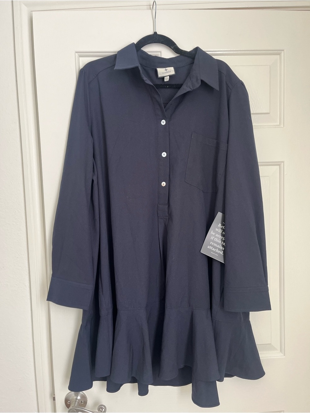NWT Tuckernuck Navy Crepe Callahan Shirt Dress